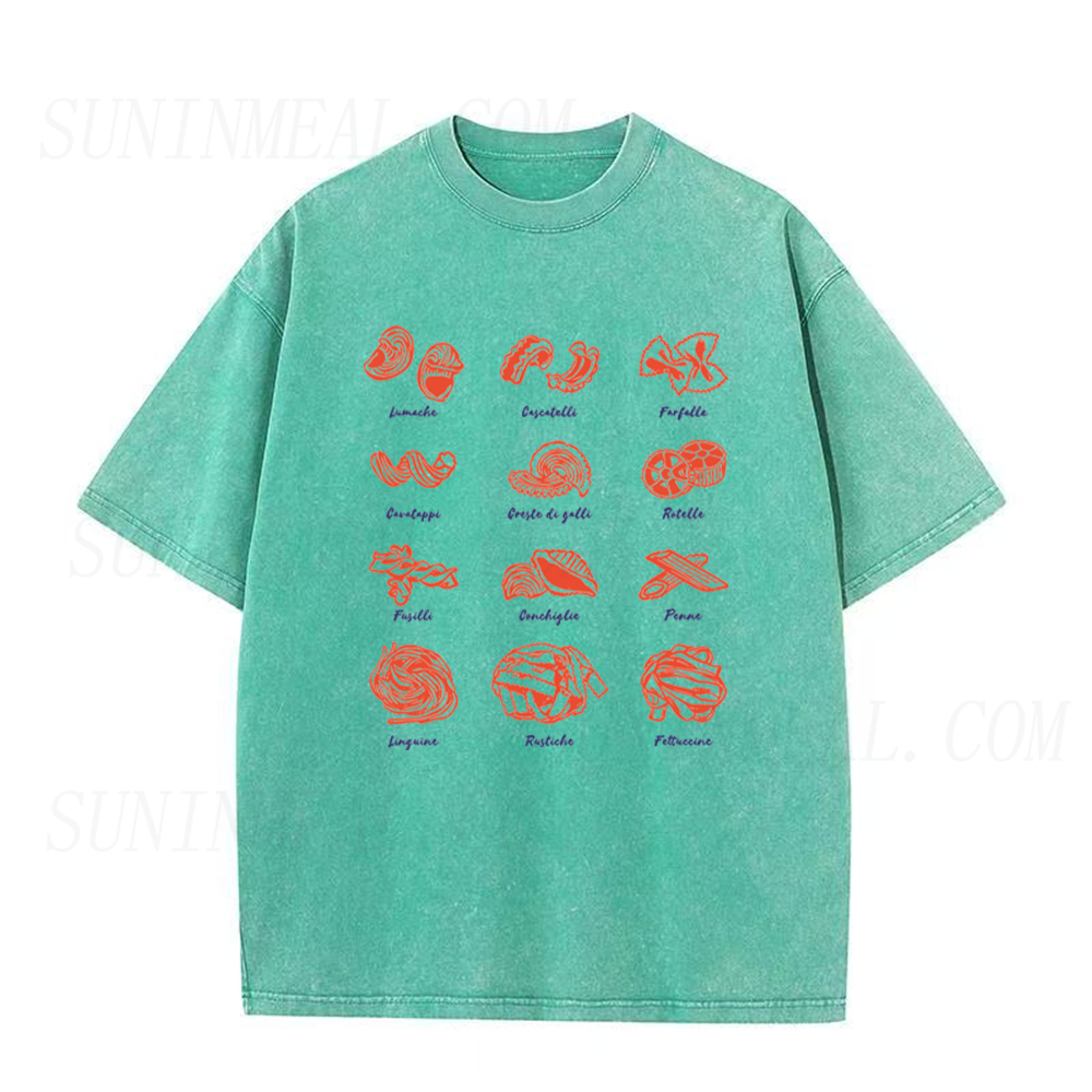 Pasta Varieties Chart Graphic Unisex Tee