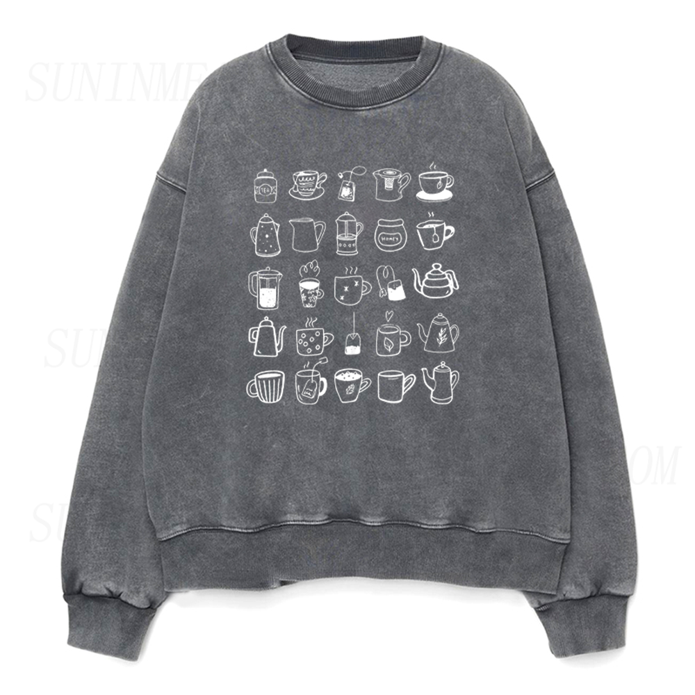 Retro Tea Cup Unisex Crewneck Sweatshirt
