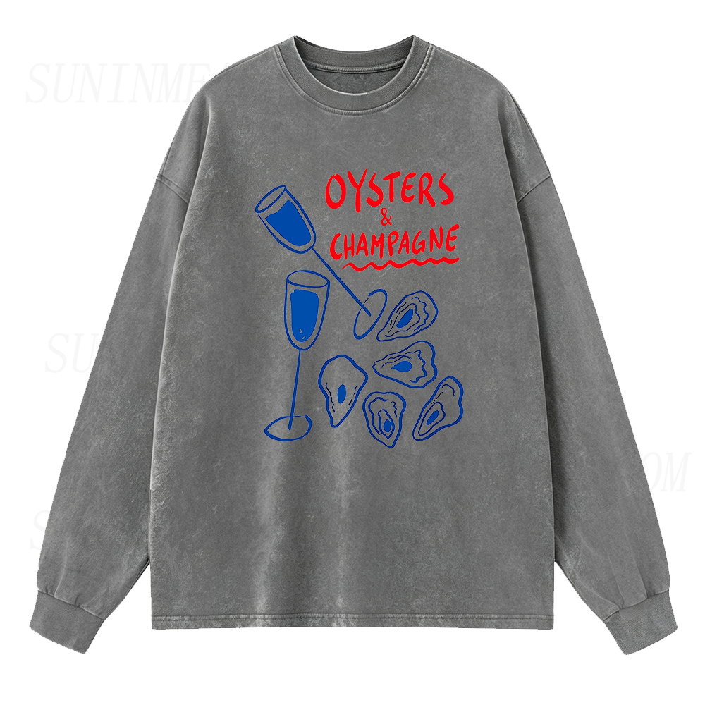 Oysters & Champagne Long Sleeve Unisex Tee