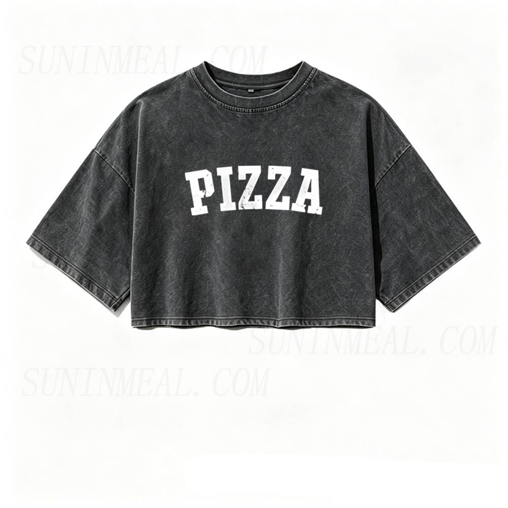 Pizza Oversized Crop Tee