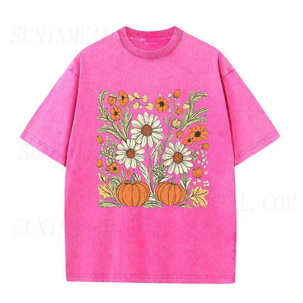 Fall Floral Pumpkin Unisex Tee
