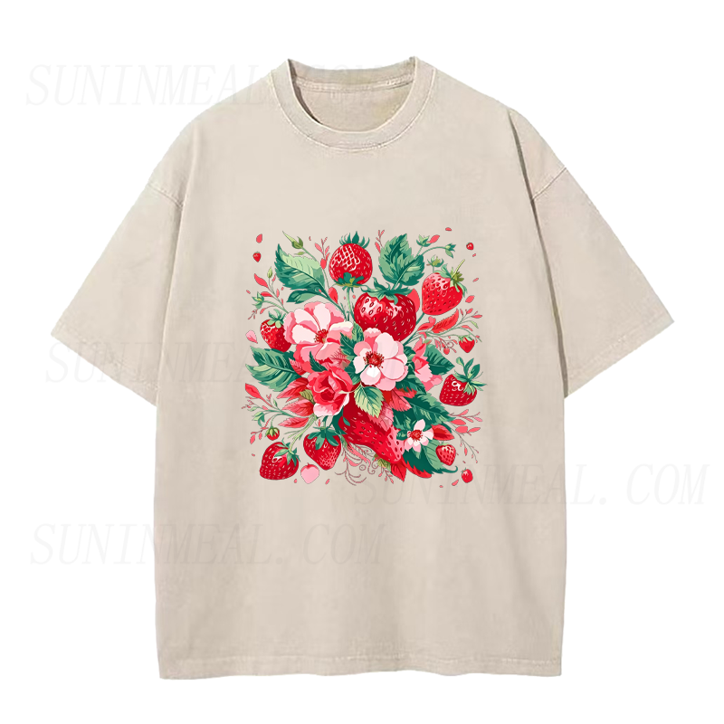Strawberry & Floral Bouquet Unisex Tee