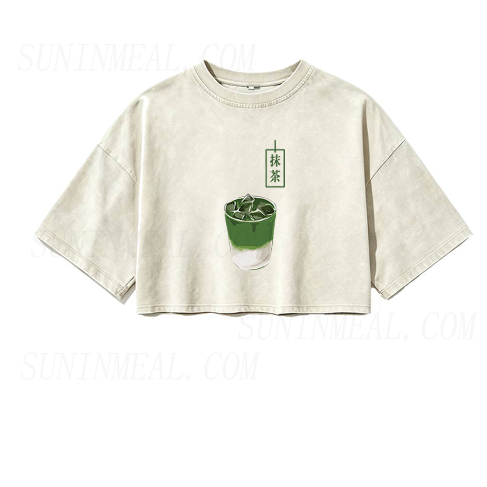 Matcha Oversized Crop Tee