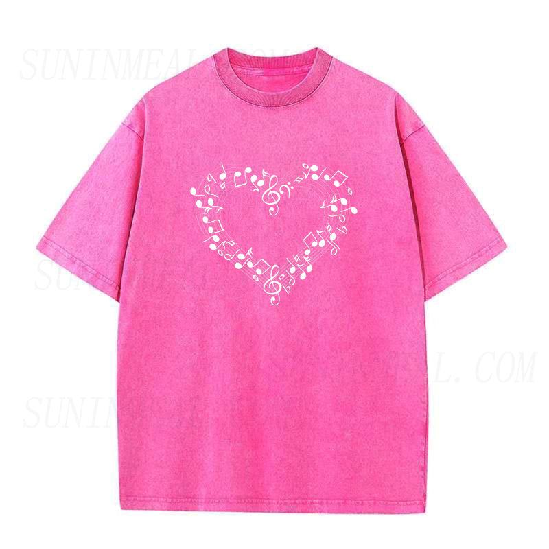 Musical Notes Symbol Love Heart Unisex Tee