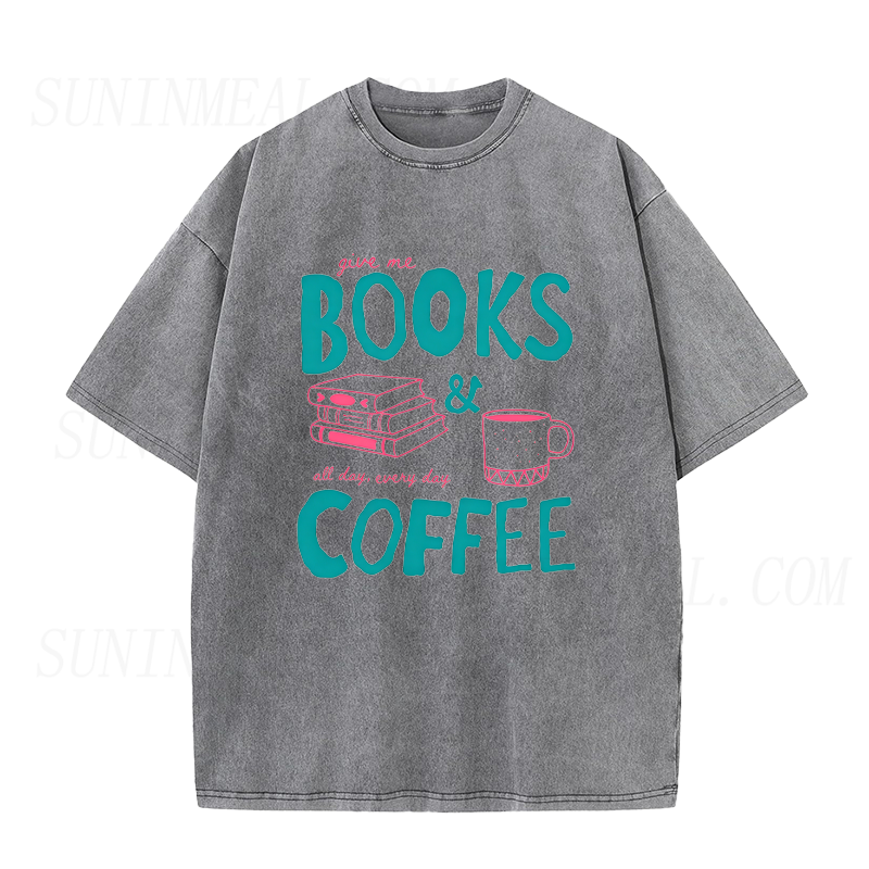 Books & Coffee All Day Unisex Tee
