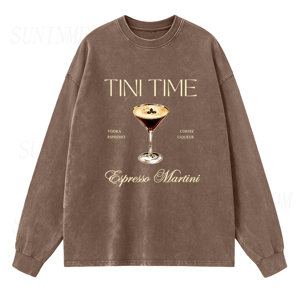 Tini Time Espresso Martini Long Sleeve Unisex Tee