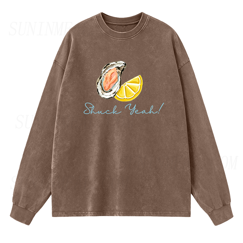 Shuck Yeah Oyster & Lemon Long Sleeve Unisex Tee