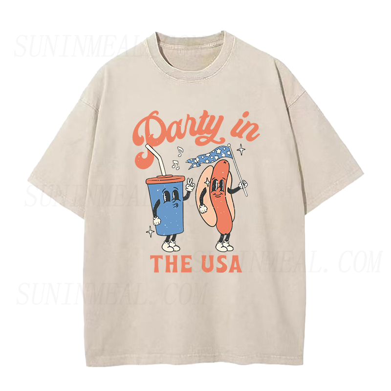 アメリカの独立記念日パーティー ユニセックスTシャツ