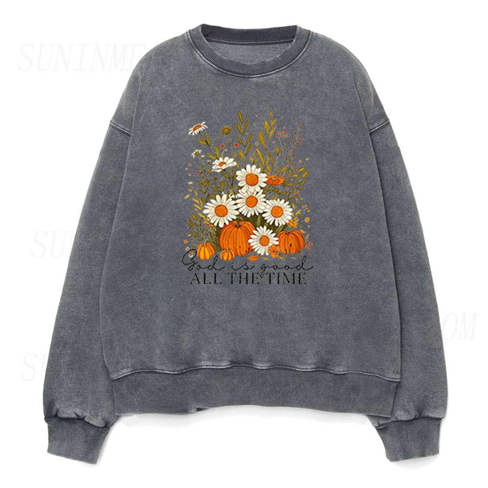 God Is Good All The Time Fall Christian Unisex Crewneck Sweatshirt