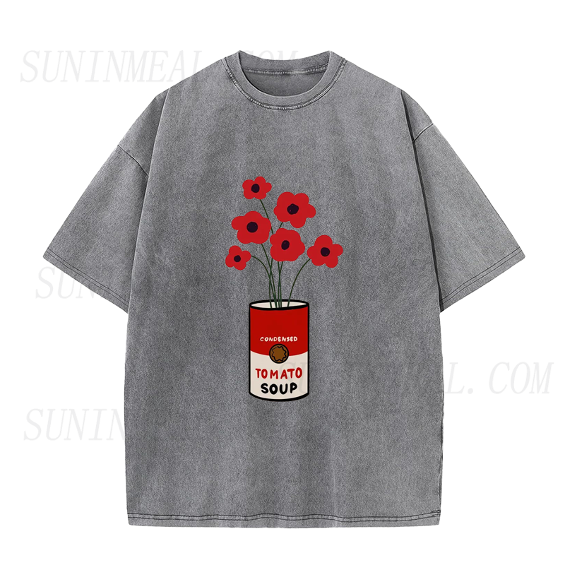 Tomato Soup Can with Poppies Unisex Tee
