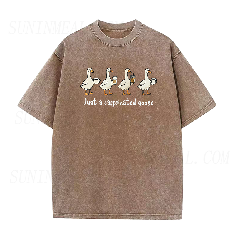 Just a Caffeinated Goose Coffee Unisex Tee