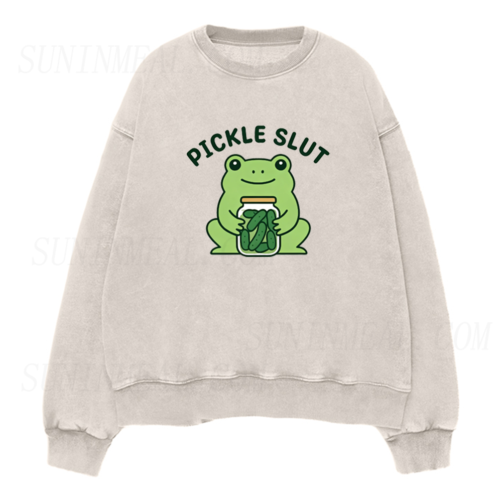 Pickle Slut Frog Unisex Crewneck Sweatshirt