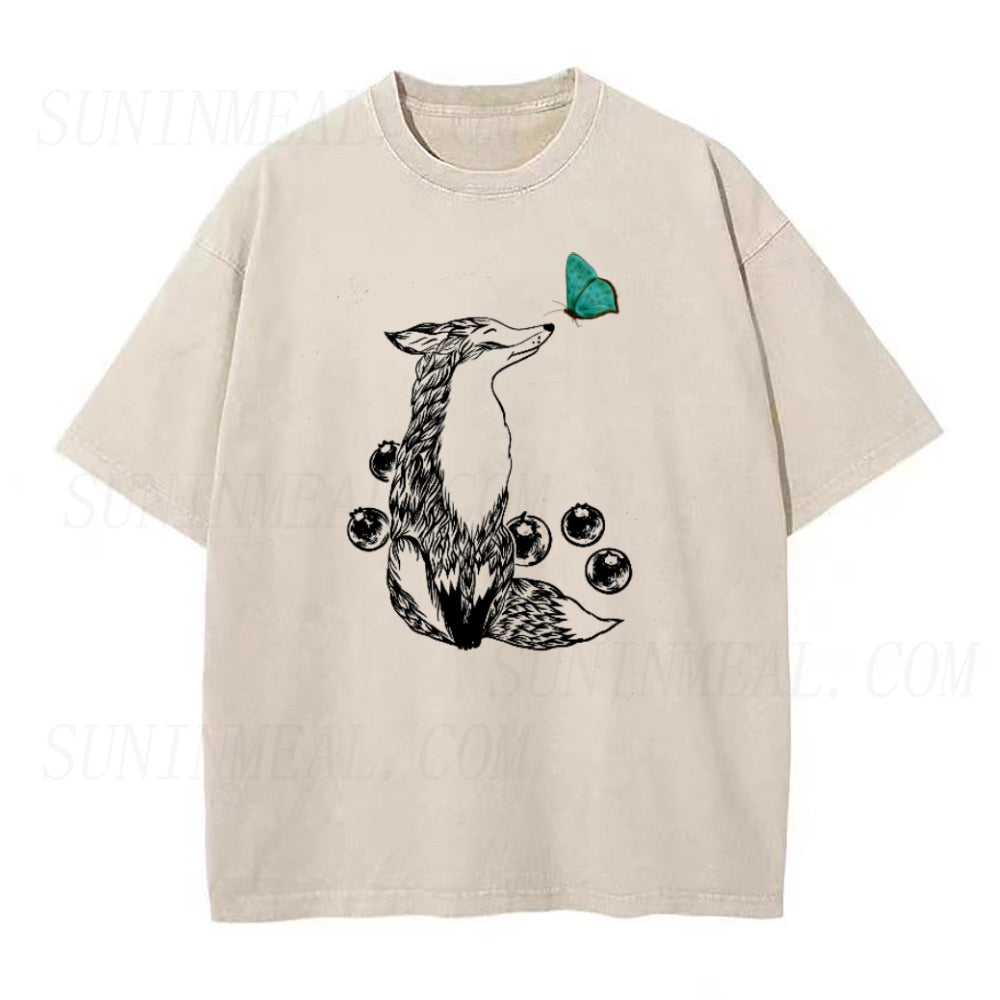 Fox and Butterfly Unisex Tee