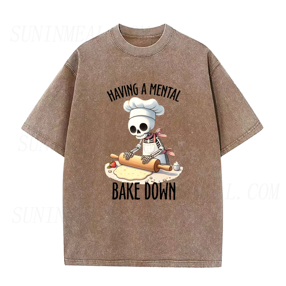 I'm Having a Mental Bake Down Skeleton Baking Unisex Tee