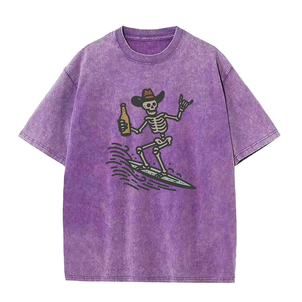 Vintage Surfer Skeleton Unisex Tee