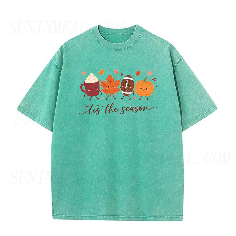 'Tis The Season Cartoon Pumpkin Coffee Unisex Tee
