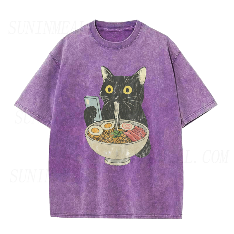 Cat Eating Ramen Tee