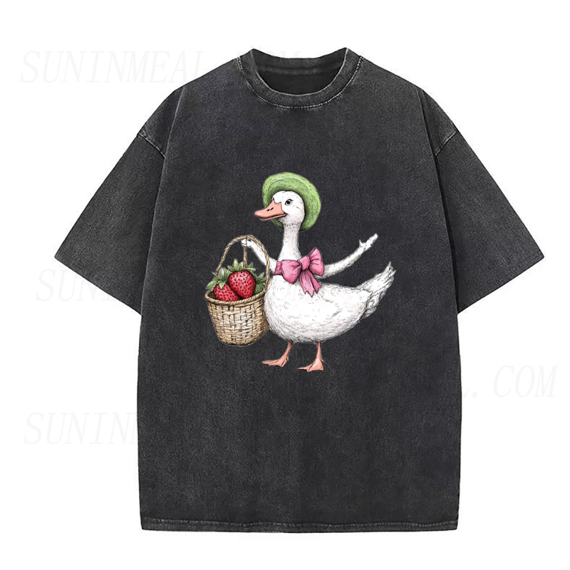 Fancy Goose with Strawberries Unisex Tee