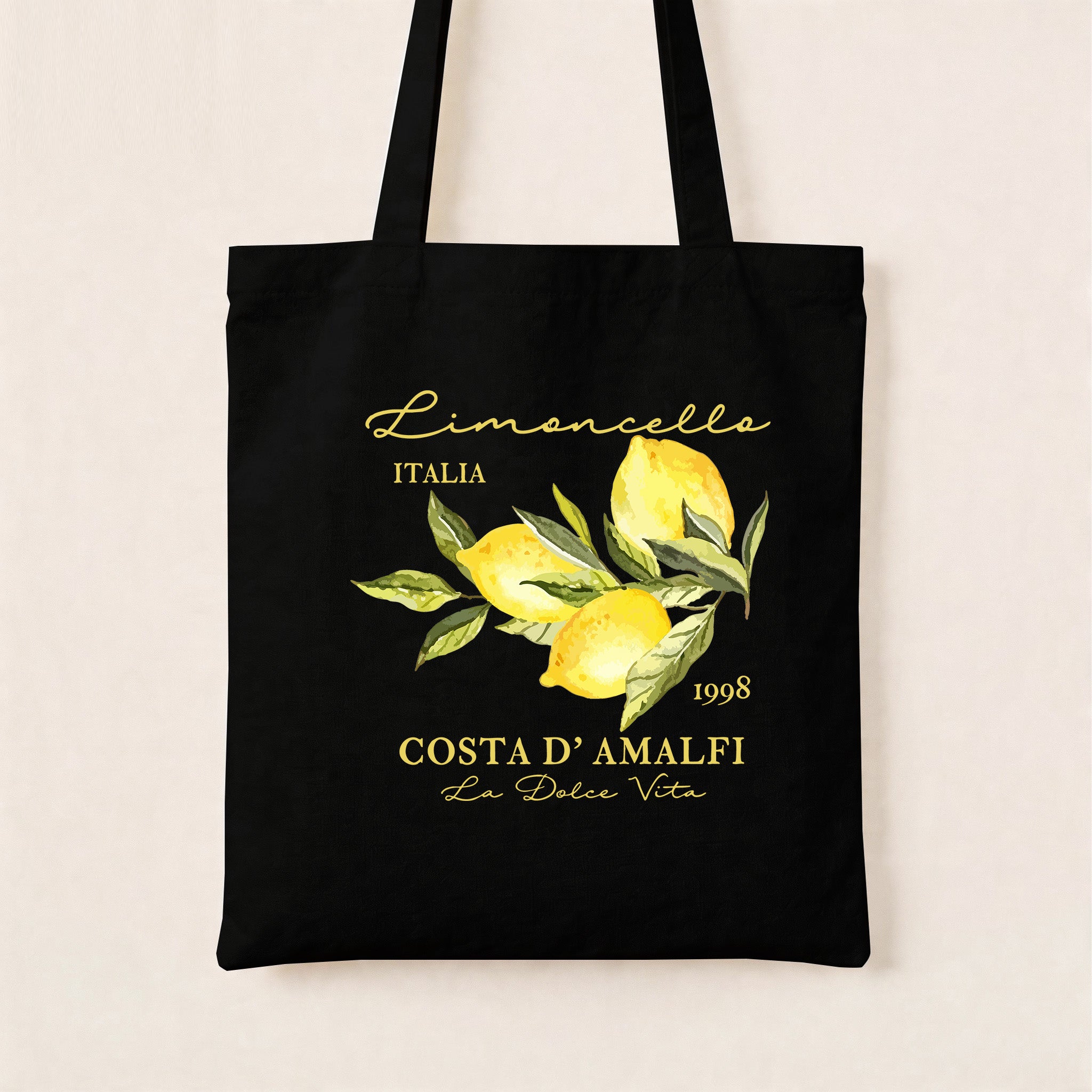 Retro Limoncello La Dolce Vita Canvas Tote Bag
