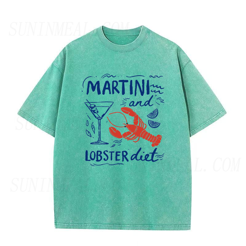 Retro Martini & Lobster Diet Unisex Tee