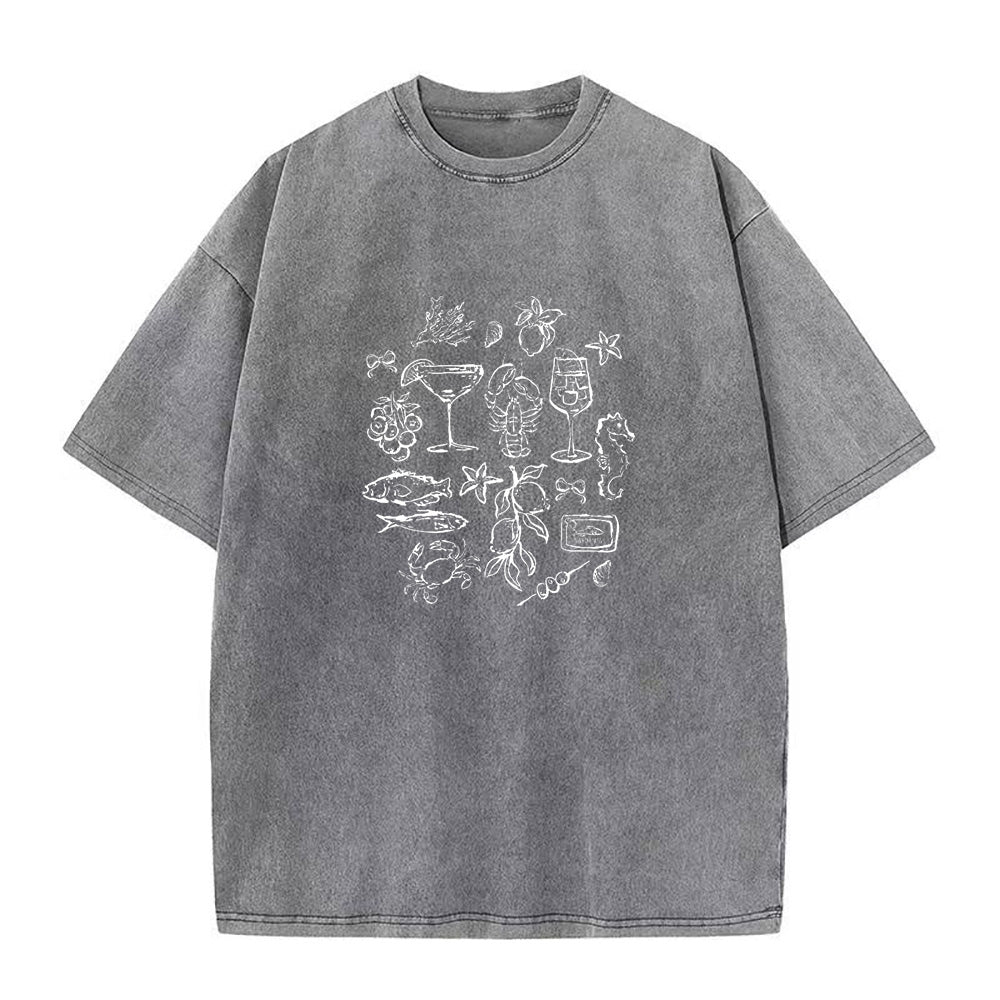 Vintage Foodie Shirt With Sardines Unisex Tee