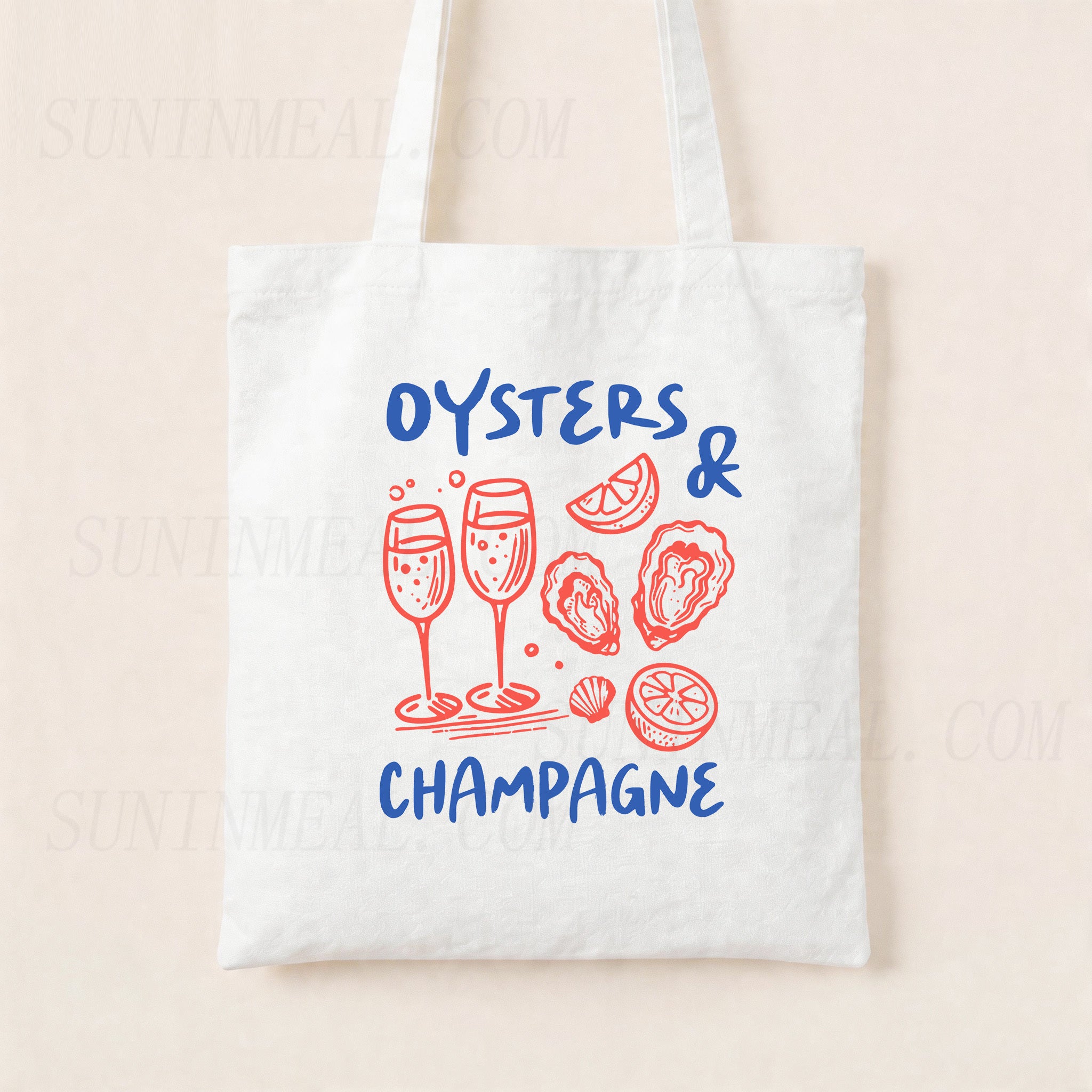 Oysters & Champagne Canvas Tote Bag