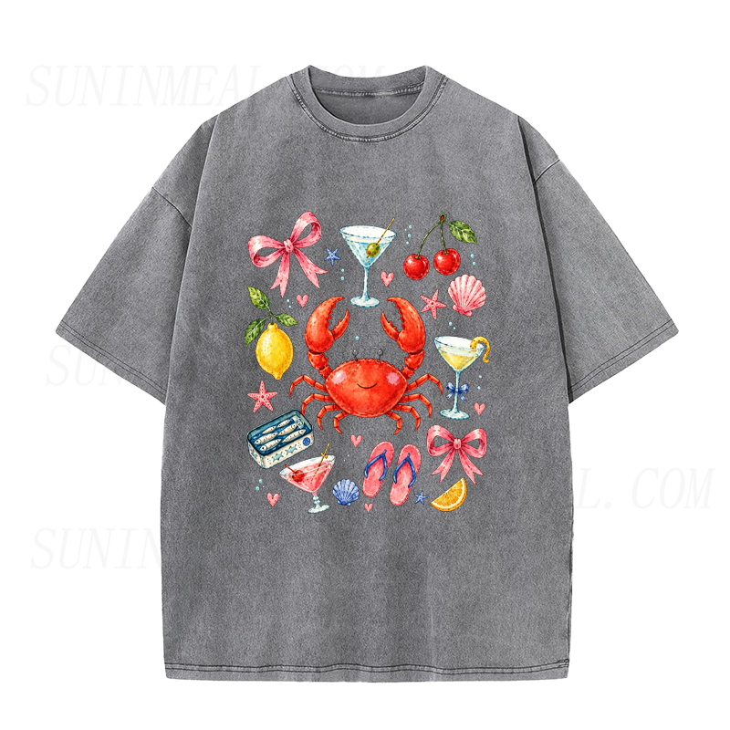 Cocktails & Crabs & Coastal Vibes Unisex Tee
