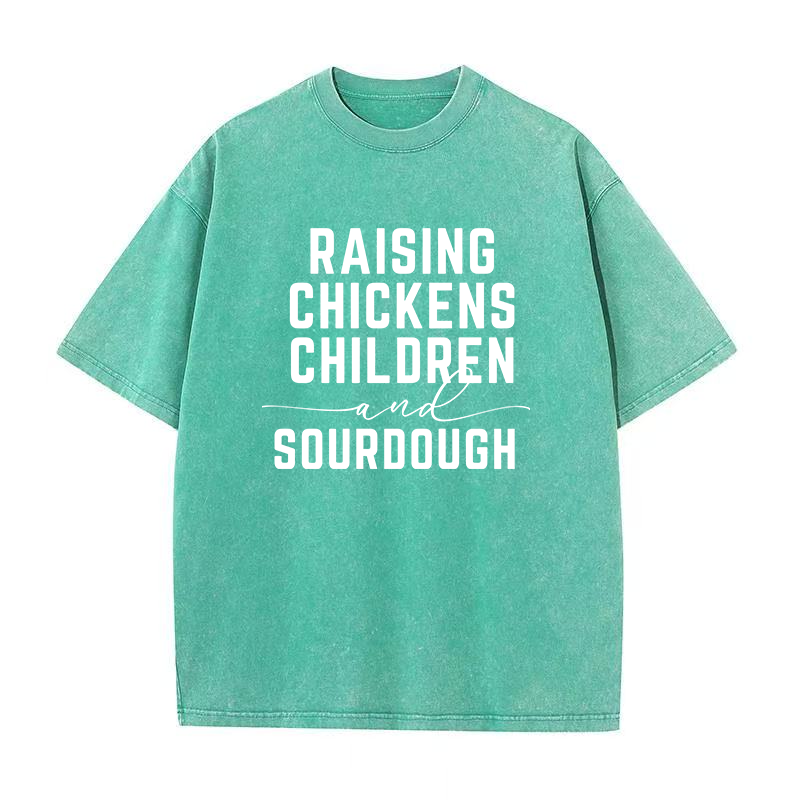 raising chickens children Sourdough Unisex Tee