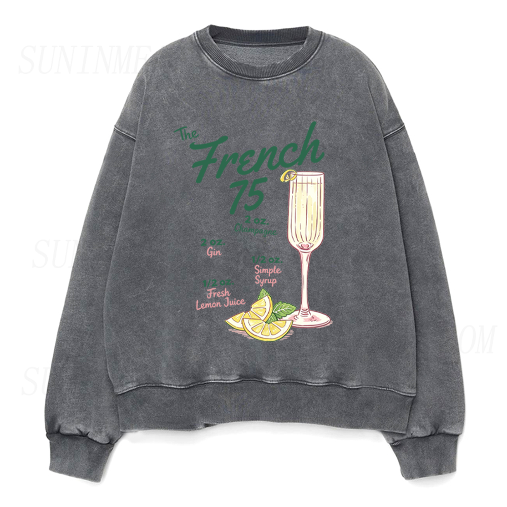 The French 75 Cocktail Recipe Unisex Crewneck Sweatshirt