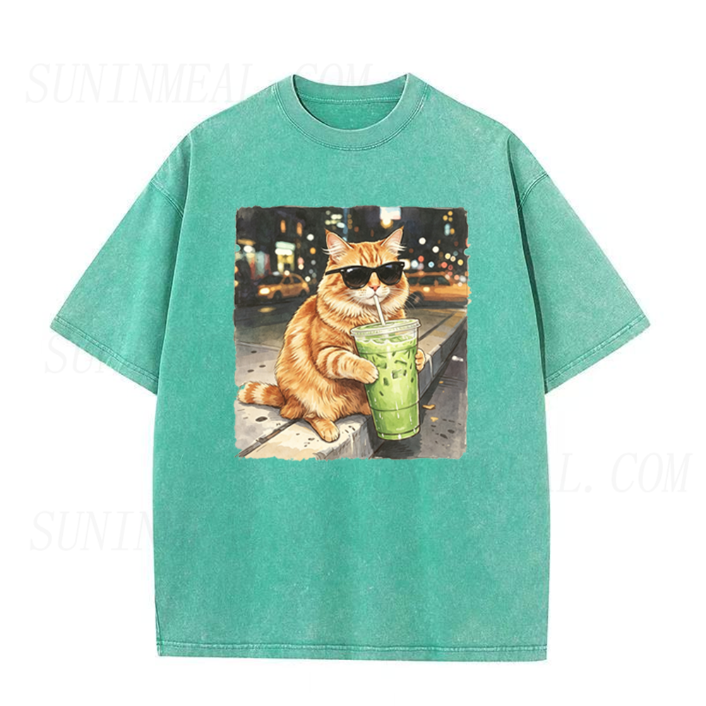 Cute Cat & Matcha Unisex Tee