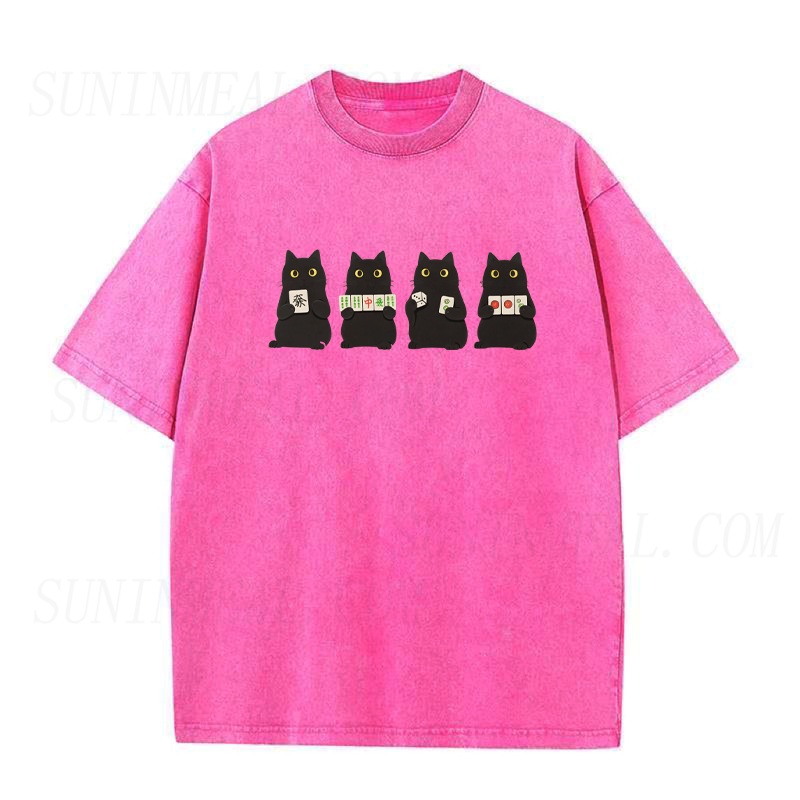 Mahjong Black Cat Unisex Tee