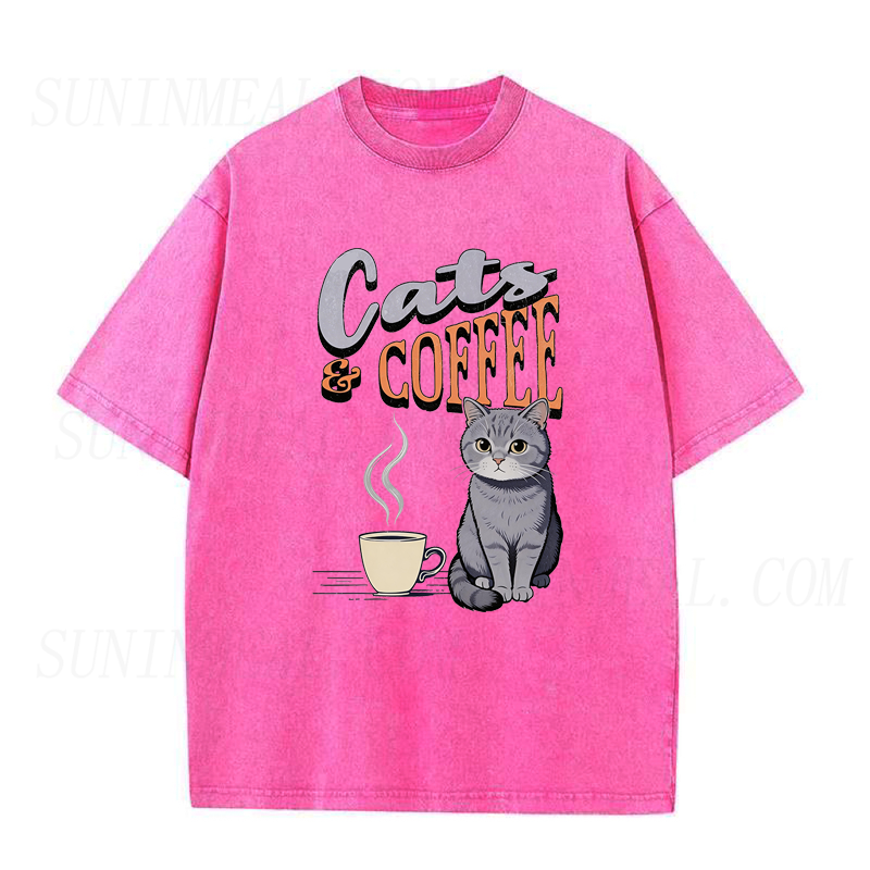 Cats And Coffee Unisex Tee