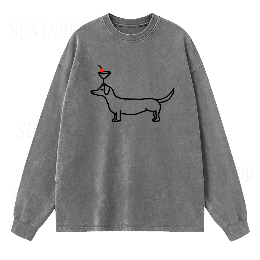 Dog Cocktail Long Sleeve Unisex Tee