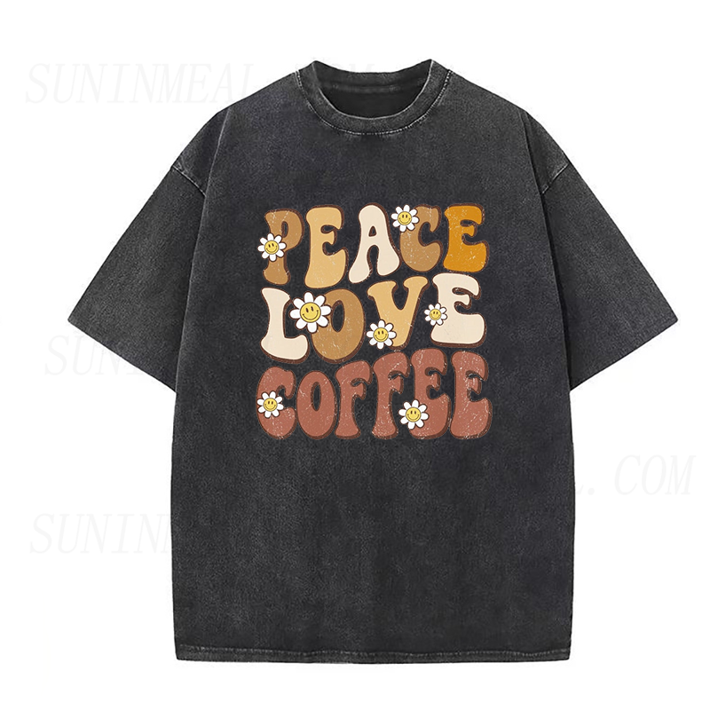 Peace Love Coffee Unisex Tee
