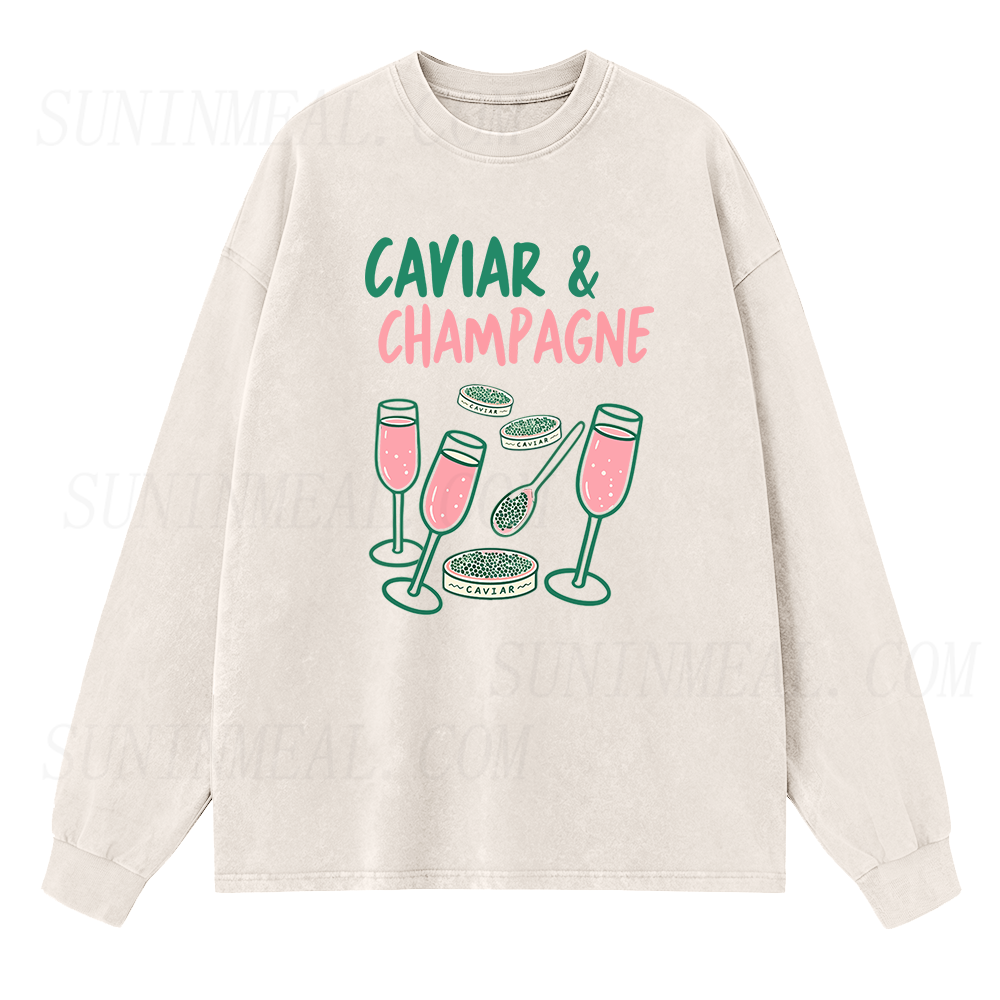 Caviar & Champagne Long Sleeve Unisex Tee