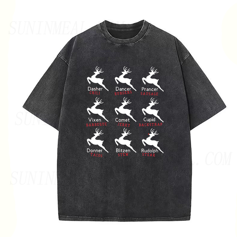 Santa's Reindeer Christmas Unisex Tee