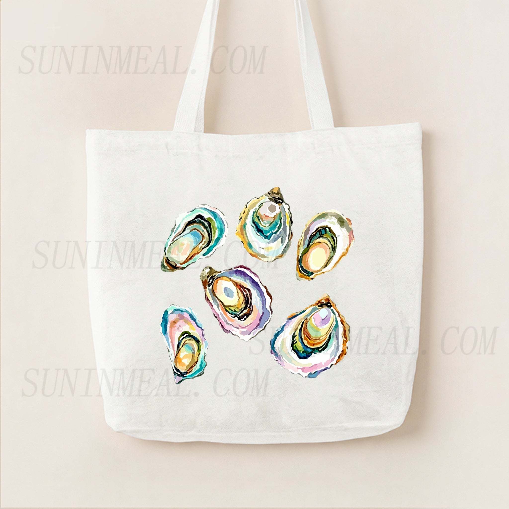 Watercolor Oyster Canvas Tote Bag