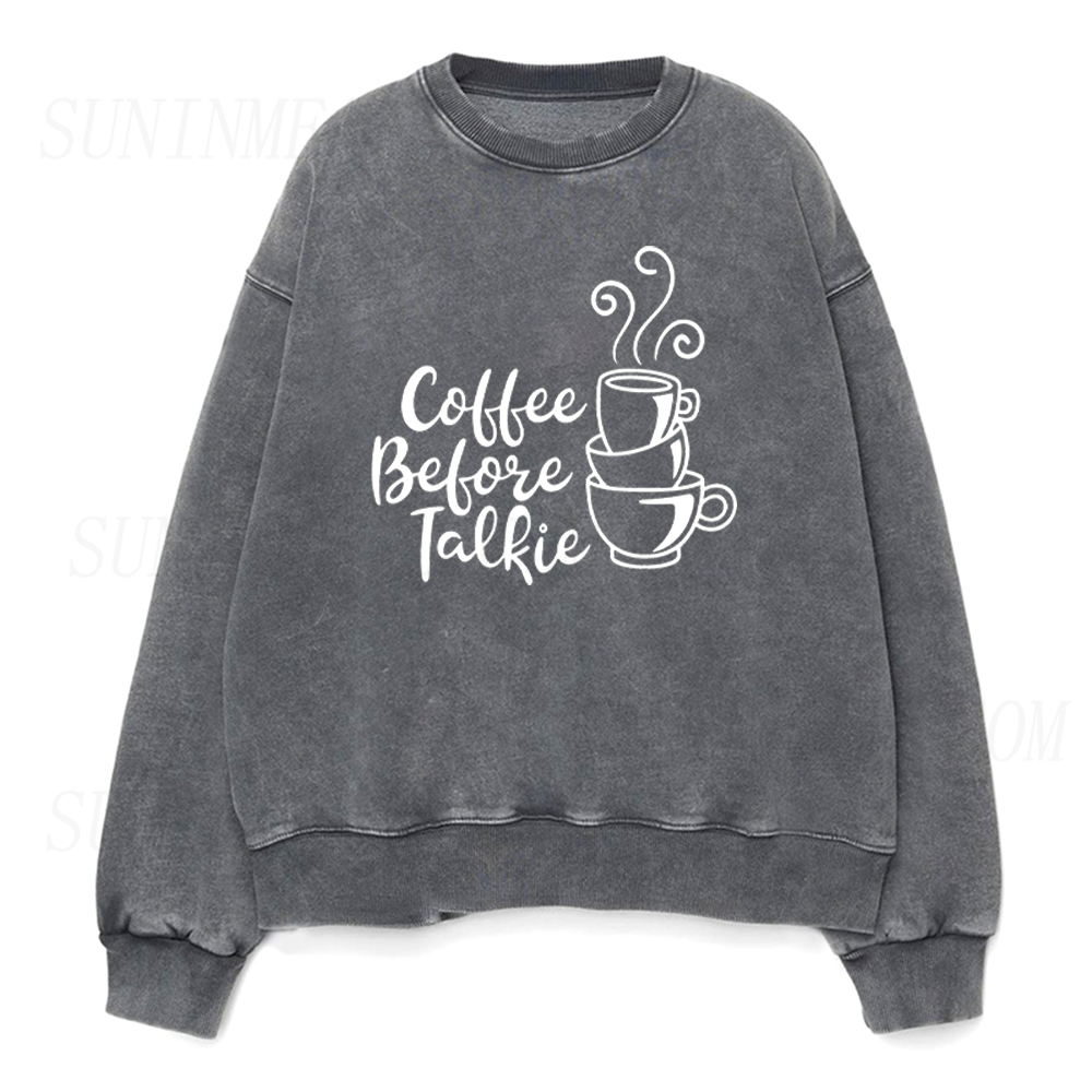 Retro Coffee Before Talkie Unisex Crewneck Sweatshirt