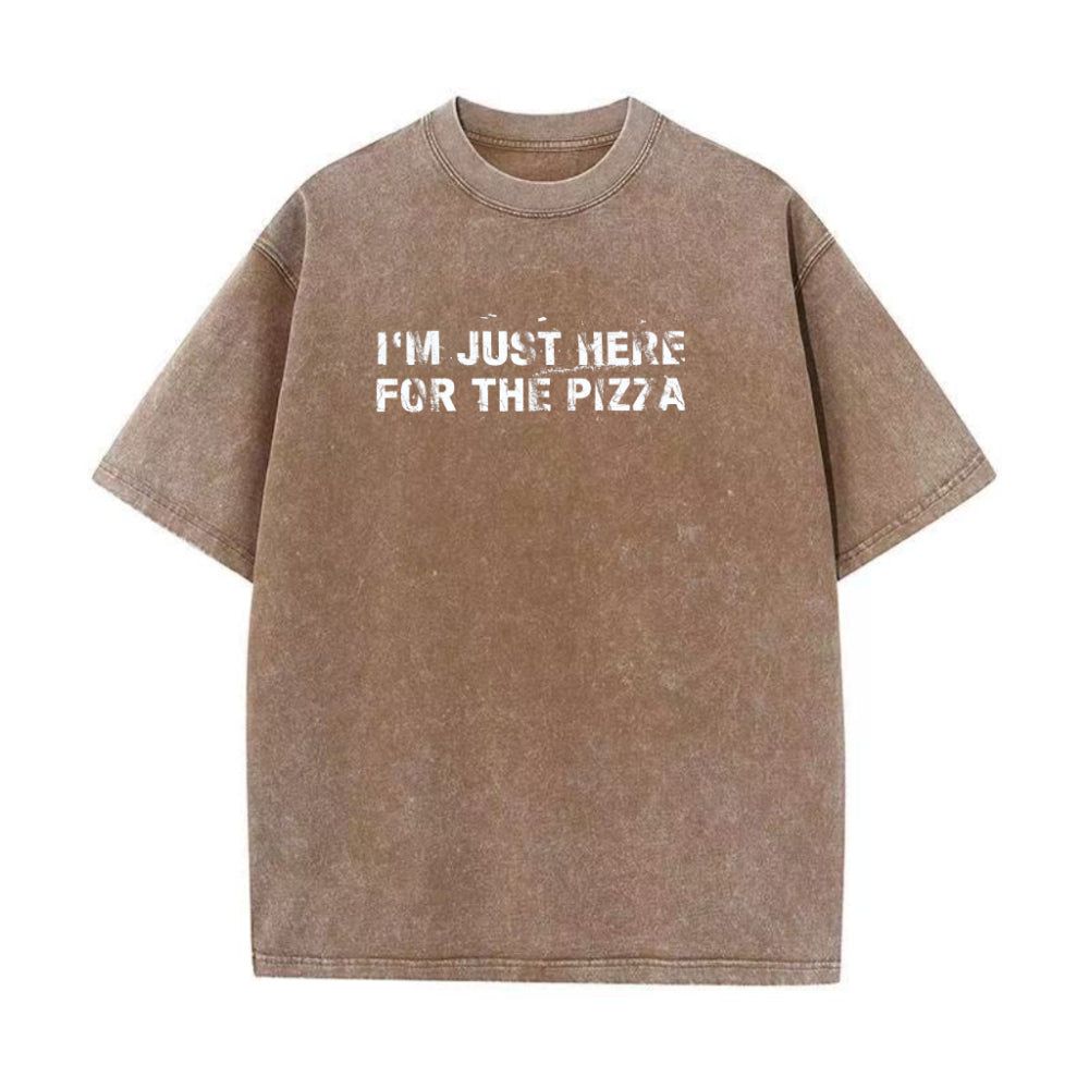 「ピザのためにここに来た」ユニセックスTシャツ