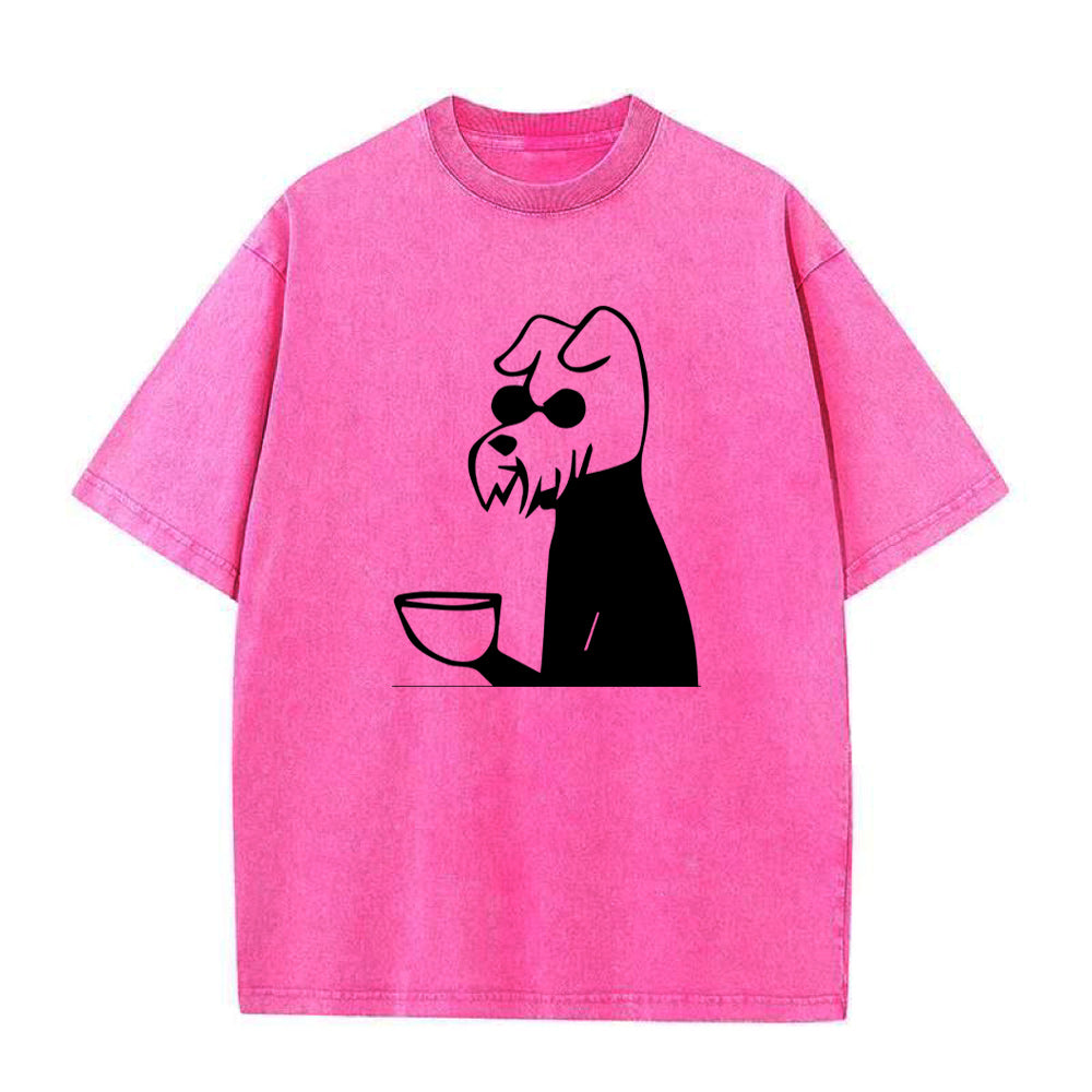 Dog Drinking a Cup of Coffee Unisex Tee