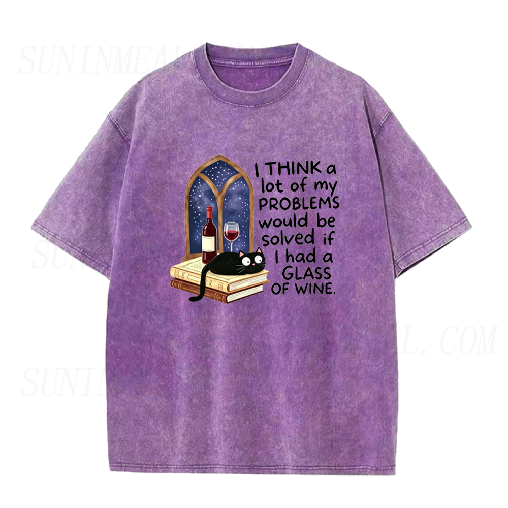 Problems Solved With Wine Cat Unisex Tee