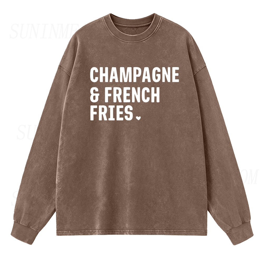 Champagne & French Fries Long Sleeve Unisex Tee
