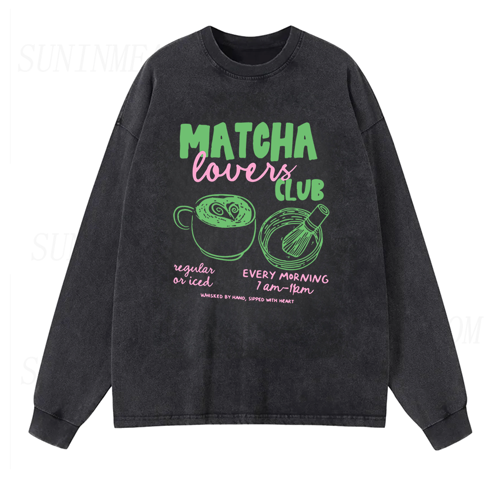 Matcha Lovers Club Long Sleeve Unisex Tee
