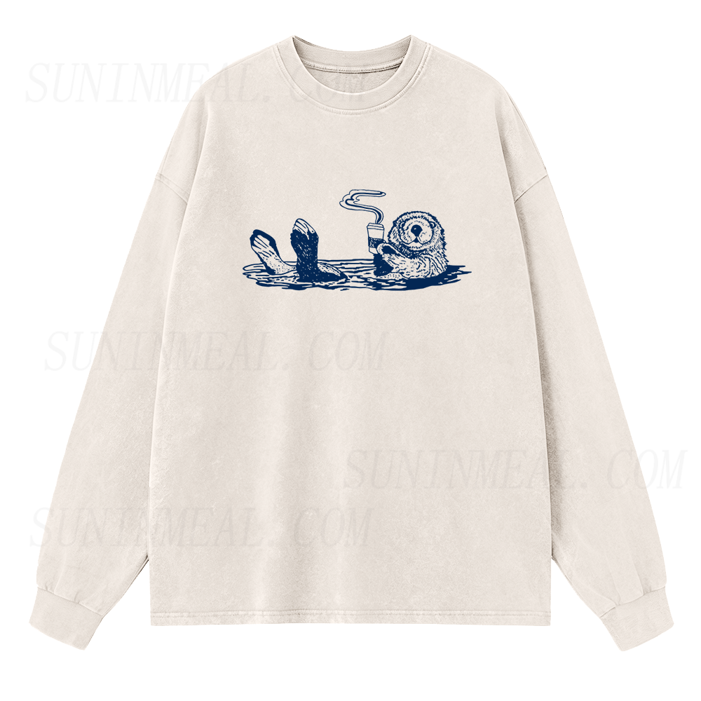 Coffee Swimming Long Sleeve Unisex Tee
