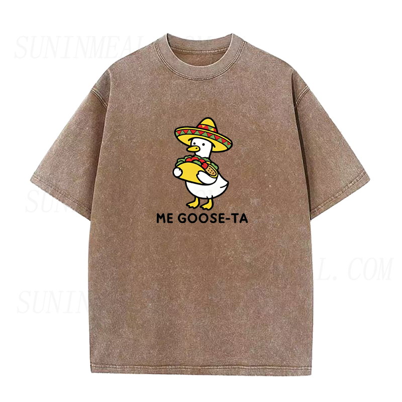 Goose with Sombrero Holding A Taco Unisex Tee