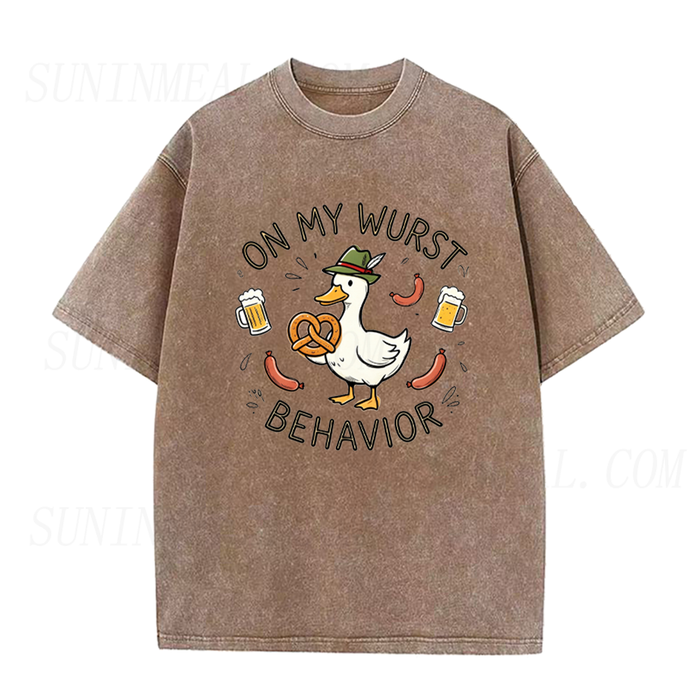 On My Wurst Behavior Goose Oktoberfest Unisex Tee