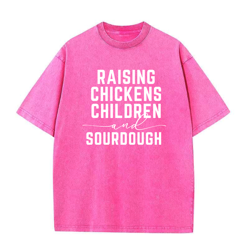 raising chickens children Sourdough Unisex Tee