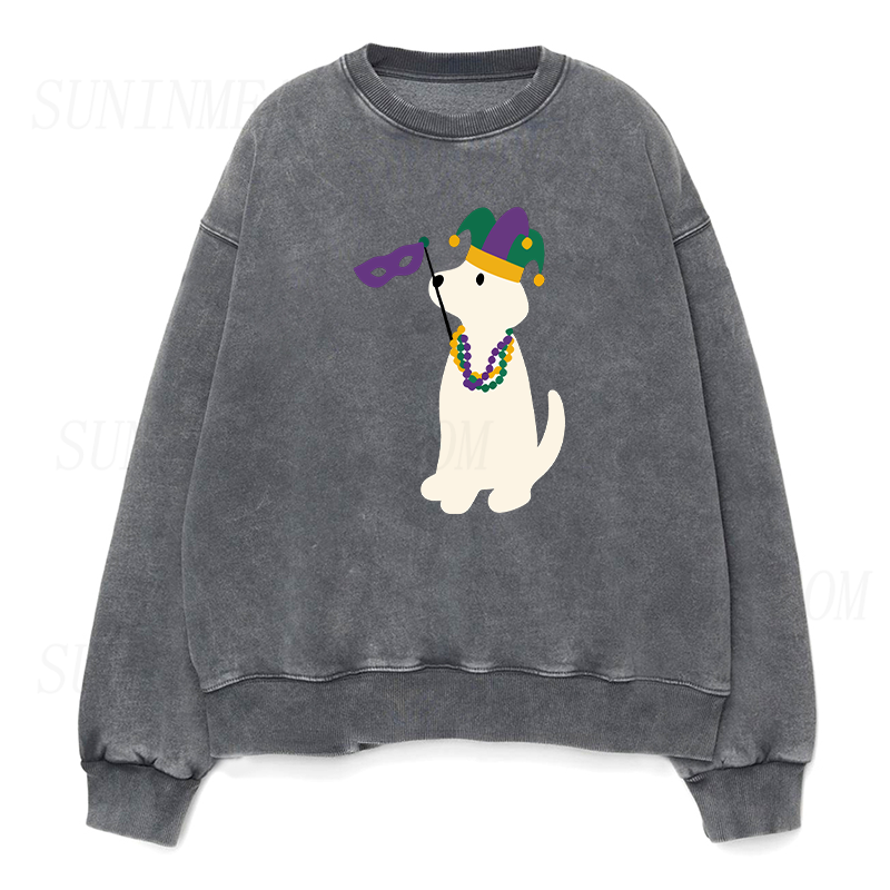Dog Mardi Gras Flag Unisex Crewneck Sweatshirt