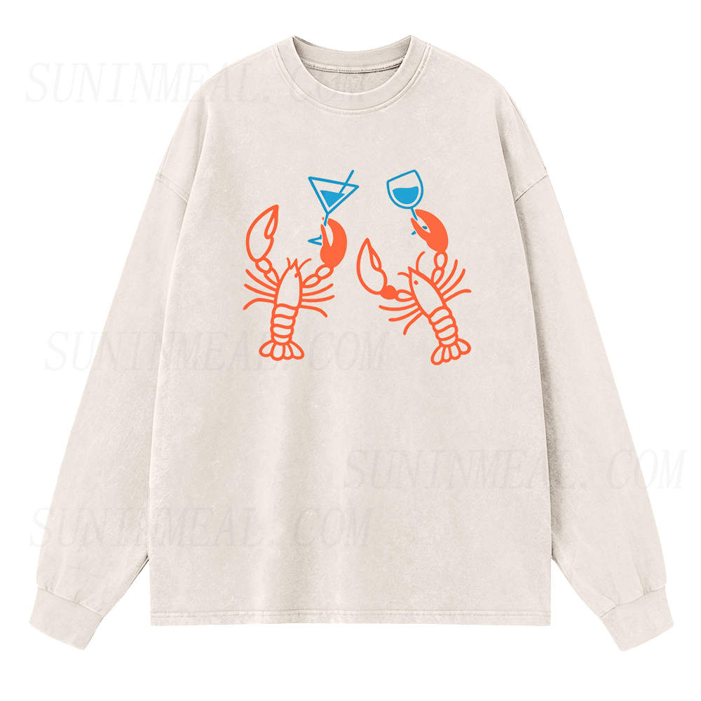 Martini Lobster Long Sleeve Unisex Tee