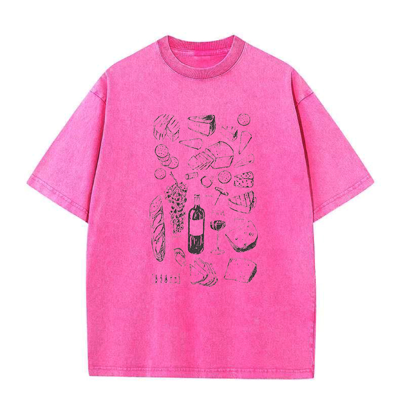 Hand Drawn French Wine&Charcuterie Board Unisex Tee